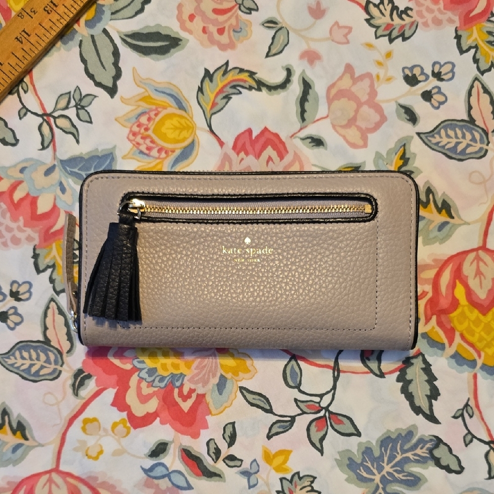 Kate Spade Pebble Leather Wallet with Tassel